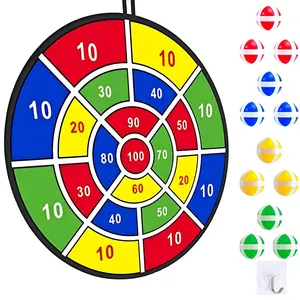 Dart Board Game, Darts Board, 1 Set 14 Inch Dart Board with 12pcs Sticky Balls, Indoor & Outdoor Fun Party Game, Perfect Birthday Gift