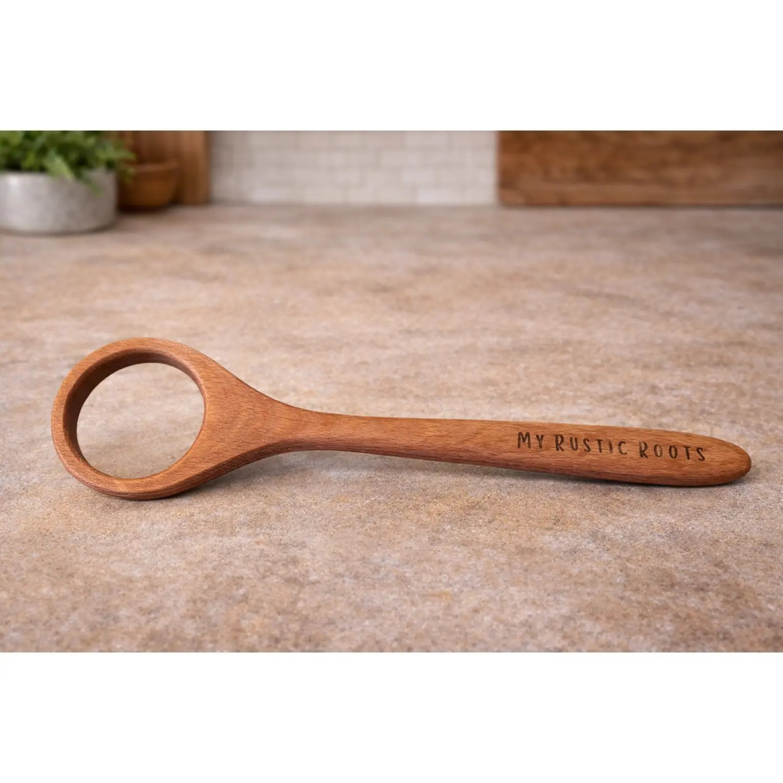 Rustic Lightweight Wooden Sourdough Spoon - Artisan Kitchen Mixing Utensil, Ideal for Birthday Gifting
