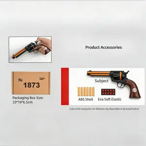Vintage 1873 Peacemaker Revolver Toy Model, Realistic Eject Soft Foam, Western Cowboy Cosplay Role Playing Prop for Hobby Collectors & Teen Gift
