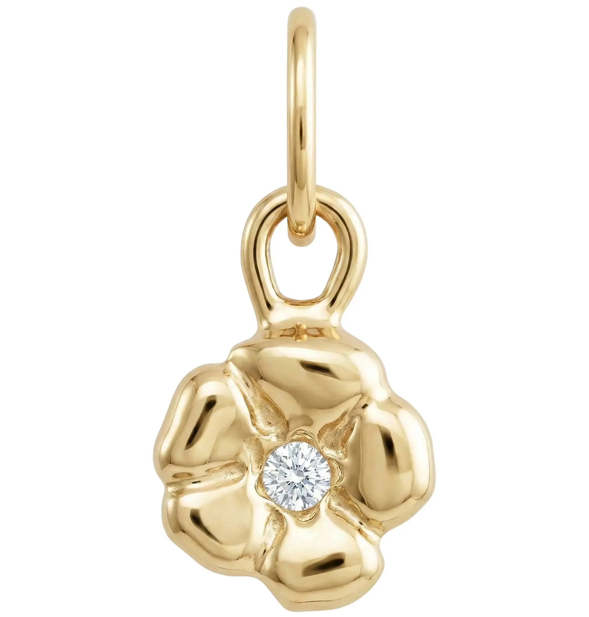 Small Cherry Blossom Flower Charm with Diamond