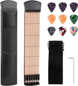 Pocket Guitar Practice Neck, Guitar Trainer 6 Fret Portable Guitar Chord Practic