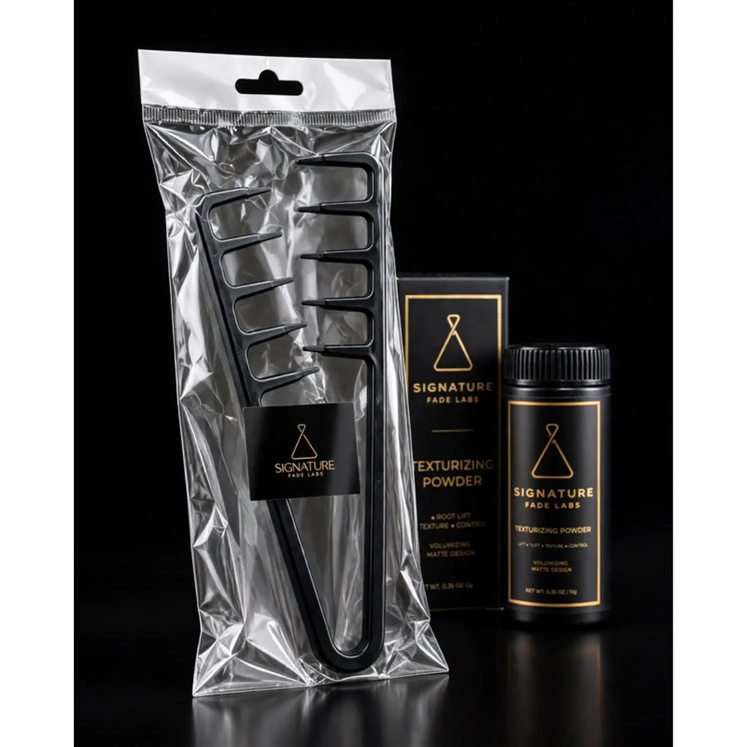 Signature Fade Labs Texturizing Powder & Signature Comb Set for Instant Texture Root Lift and Matte Finish All Day Hold