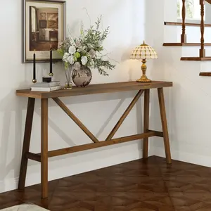 Farmhouse Solid Wood Console Tables, Rustic Hallway Table, Sofa Table for Entryway, Living Room, Easy Assembly, Natural