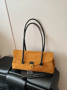 Women's One Shoulder Tote Bag, Solid Color Flip Design, Hardware Fashion, Versatile Casual Simple Style, Ideal for Daily Use, Hand Shoulder Bag, Trendy Versatile Bag