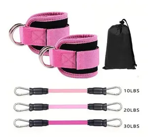 NewResistance Bands, 5-Pack Ankle Band Set for Leg and Hip Training – TPE Material Band for Women Men, with Comfortable Grip, Ideal for Home Workouts, Exercise Equipment,Yoga Gym Fitness, Adjustable
