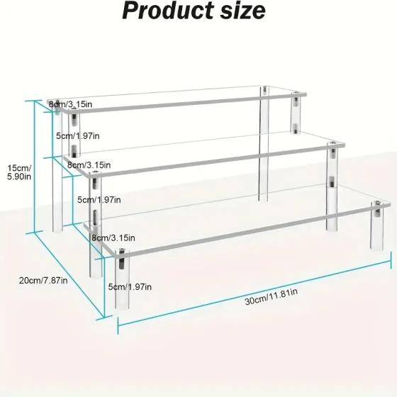 AZEAM Acrylic Riser,Collection Organizer Desserts Clear Display Risers Stand Perfume Organizer Cologne Acrylic Shelves 3 Tiered Cupcake Shelf for Food Desserts Holder Vendor Product Collectibles Organizer Cosmetics Decoration