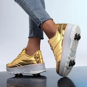 Roller Shoes with Wheels for Boys Girls Kids Roller Skate Shoes Detachable Wheeled Fashion Sneaker