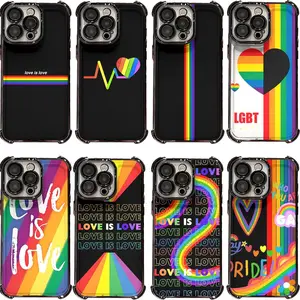 Love is Love Pride Rainbow LGBTQ Silicone Smartphone Case, Custom Handheld Accessories for iPhone 17 Pro Max/16 Pro/15/14 Plus/13/12/11 & Samsung S26-S23 Plus Ultra, Shockproof Protective Cover for Pride Month Gifting