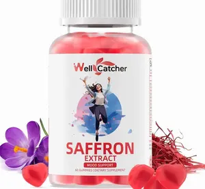 Saffron Gummies for Kids Adults: Happy Saffron Extract Supplements 100mg Support Mood Focus Calm & Sleep for Men Women with Sugar Free Organic Ashwagandha Vitamins Strawberry Flavor 60 Days Supply