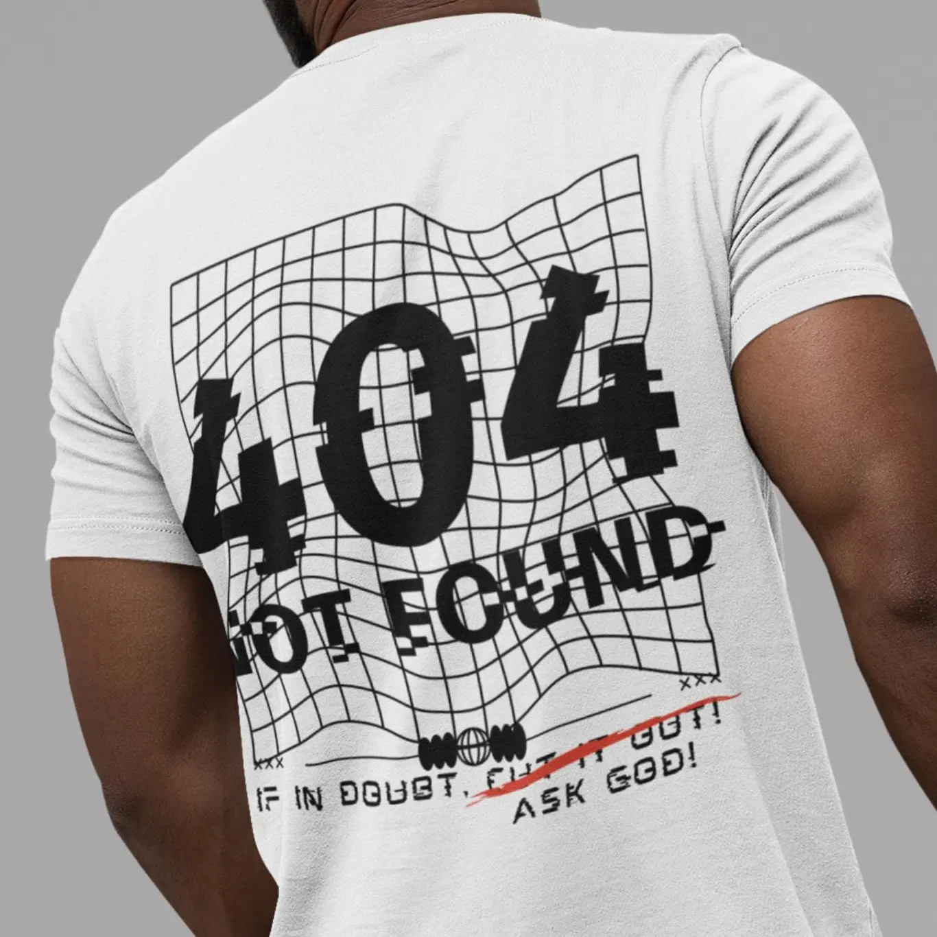 TRST 404 Not Found Christian Shirt, Ask God Glitch Tee by TRST Apparel, Y2K Error Aesthetic Streetwear, Faith-Based Techwear Shirt, Bible Verse-Inspired Christian Graphic Tee, Spiritual Glitch Design, Unisex Jesus T-Shirt, Christian Gift Idea