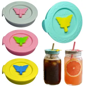 YATHINDY 4-piece canning lid set, butterfly-shaped lids, suitable for jam jars. Made of food-grade material with leak-proof design, ideal for home canning of jams and pickles