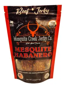 Mesquite Creek Jerky Co. Mesquite Habanero Beef Jerky 2.0oz 30g Protein Per Package No Preservatives Smoky Savory and Bold Dried Meat Meat