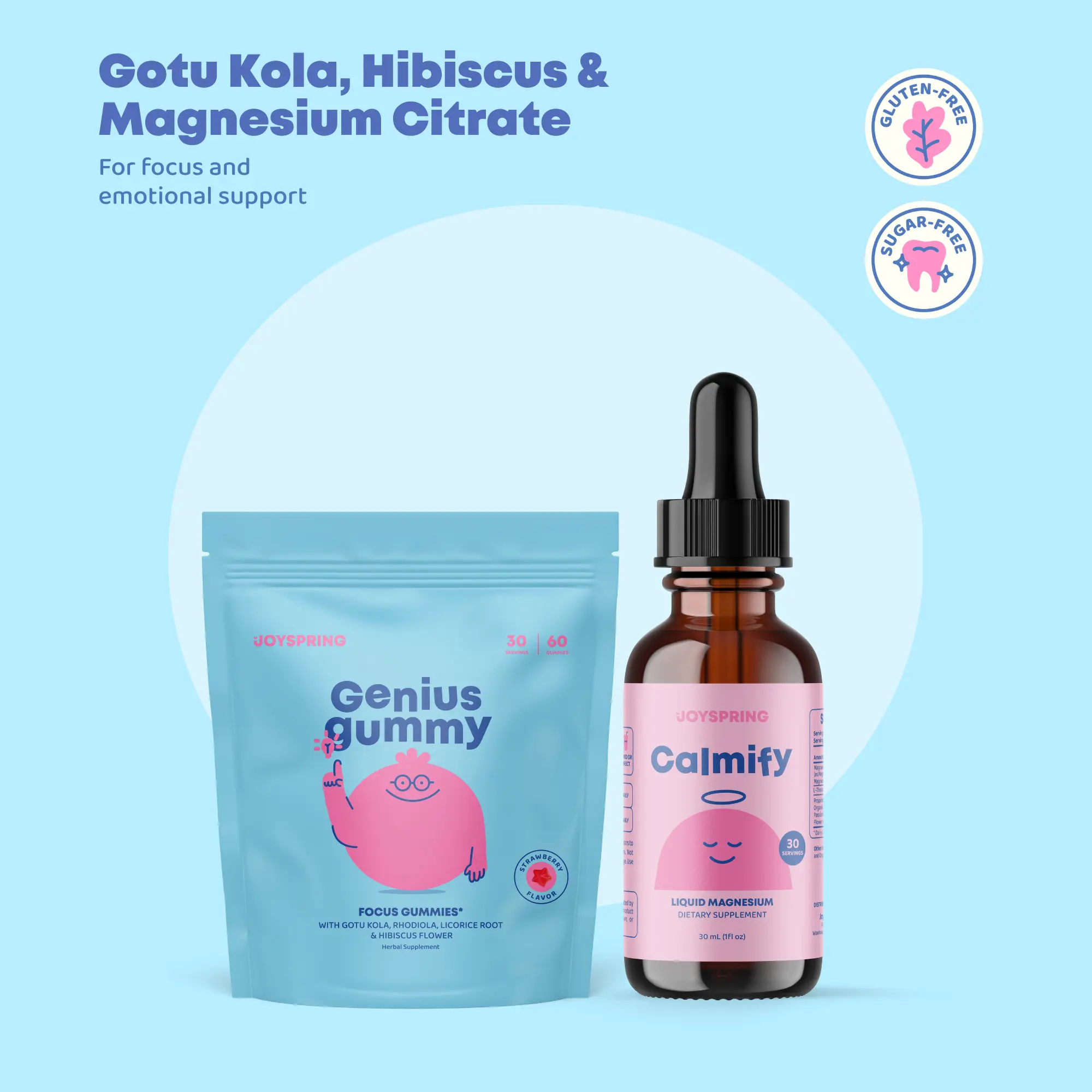 JoySpring Calm & Focus Duo – Genius Gummies (60 Gummies) + Calmify (4 oz) JoySpring Calm & Focus Duo – Genius Gummies (60 Gummies) + Calmify (4 oz)