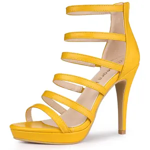 BLISSFUL STEP Platform Gladiator Strappy Stiletto Heel Sandals