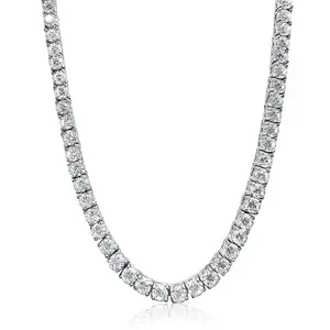 Tennis Chain (02093) 4mm 16in, 18in, 20in & 22in Spring Lock Clasp 18k Finish Cubic Zircon Stones