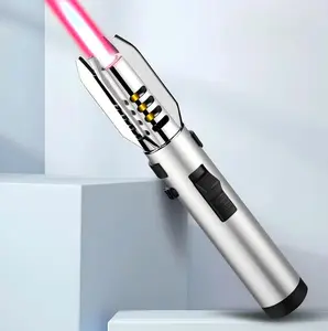 High-power igniter, outdoor camping survival equipment, blue flame, unique light saber toy shape, butane windproof lighter, weighs 166g, metallic texture. Popular gift (The product does not contain gas. Dinitrogen monoxide needs to be added by yourself)