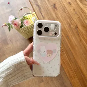 Star Heart Bear Miffy Phone Case for iPhone 17pro Max/17pro/17/16pro Max/16pro/16/15/14/13, Durable Fashion Design, Light Anti-Drop