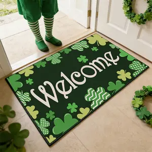 St. Patrick's Day Decorative Rug, Non-Slip Mat for Home Entrance, Soft Comfortable Carpet for Living Room & Bedroom