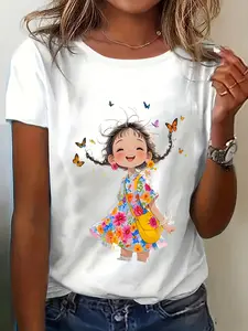 Summer Cartoon Short Sleeve T-Shirt Women New Arri