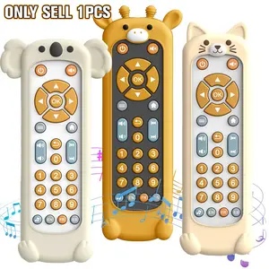 Baby Remote Control Toys, Cute Educational Sensory Baby Toy with Light, Sound and Music, Musical Light-Up Realistic Remote Control Baby Music Toys with Language Teaching for Toddlers, Random Color, Play