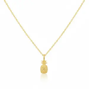 18K Gold Plated Pineapple Pendant Necklace