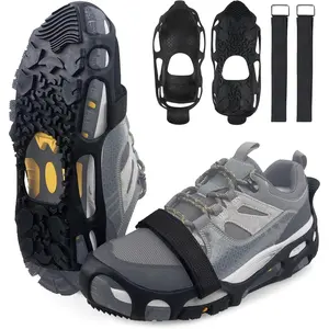 Anti-Slip Spikeless Ice Cleats Winter Traction Grips Crampons, Rubber Tread Ice Shoes Grippers for Slick Wet Slippery Surface, Suitable for Indoor Outdoor Roofing Use
