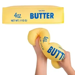 Super Soft Butter Squishy Toy, Cream Scented Slow Rising Squeeze Fidget, Salted Butter Stick Sensory Stress Relief for Kids & Adults