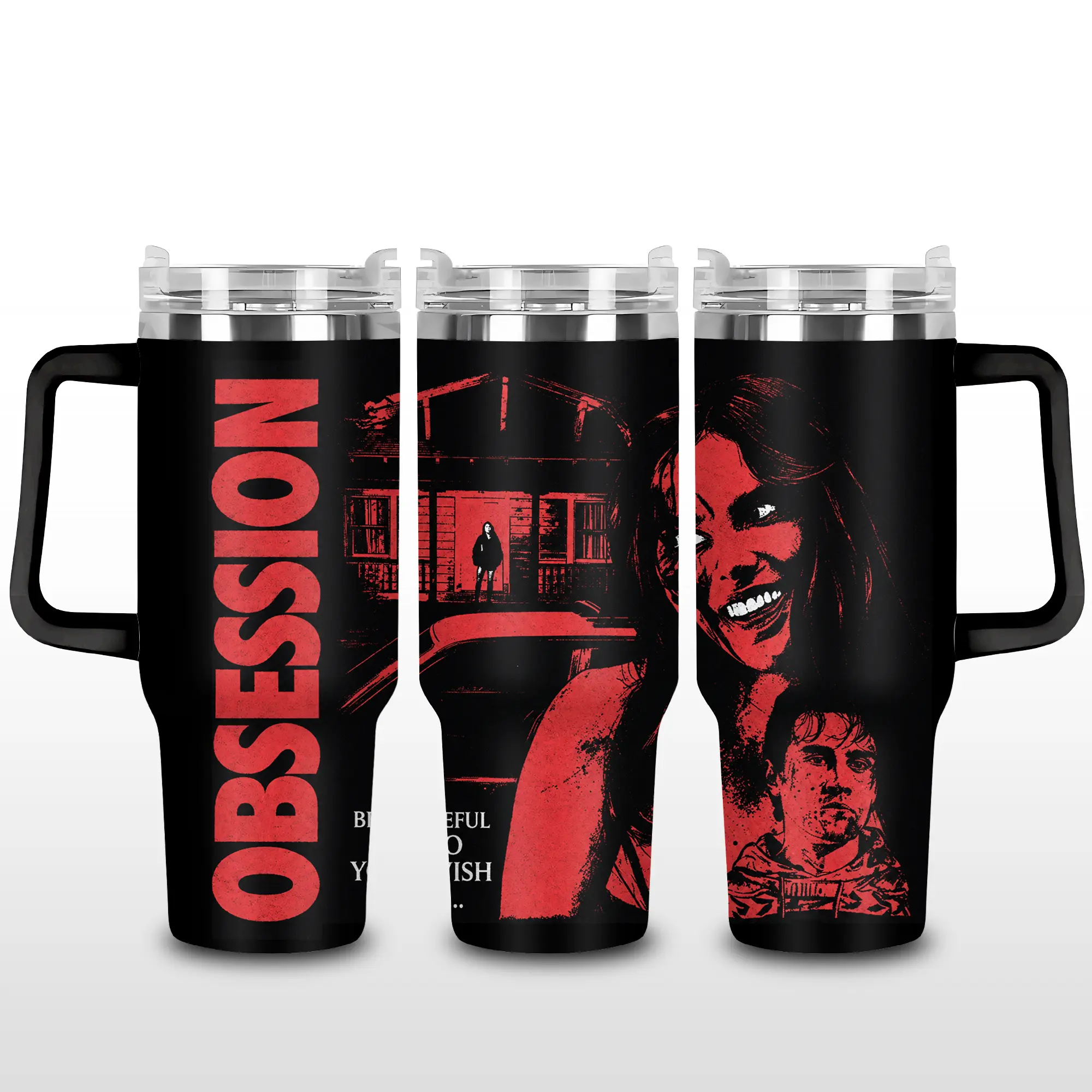 [Elysian Sip] Obsession 40oz Vs 20oz Tumbler V2, High-Quality Insulated Tumbler With Handle And Straw, Obsession Theme Travel Mug, Unique Fan Gift, Leakproof Reusable Drink Cup.