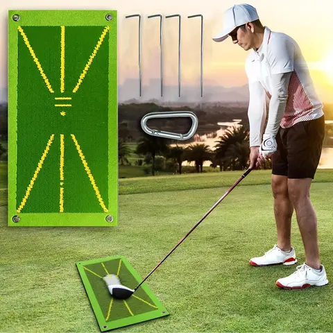Portable Golf Training Mat, Durable & Portable Golf Hitting Mat, Golf Swing Training Aid, Golf Training Tool, Golf Training Accessories for Indoor & Outdoor Practice, Golf Accessory, Golf Gear, Golf Training Aids, Golf Practice Equipment