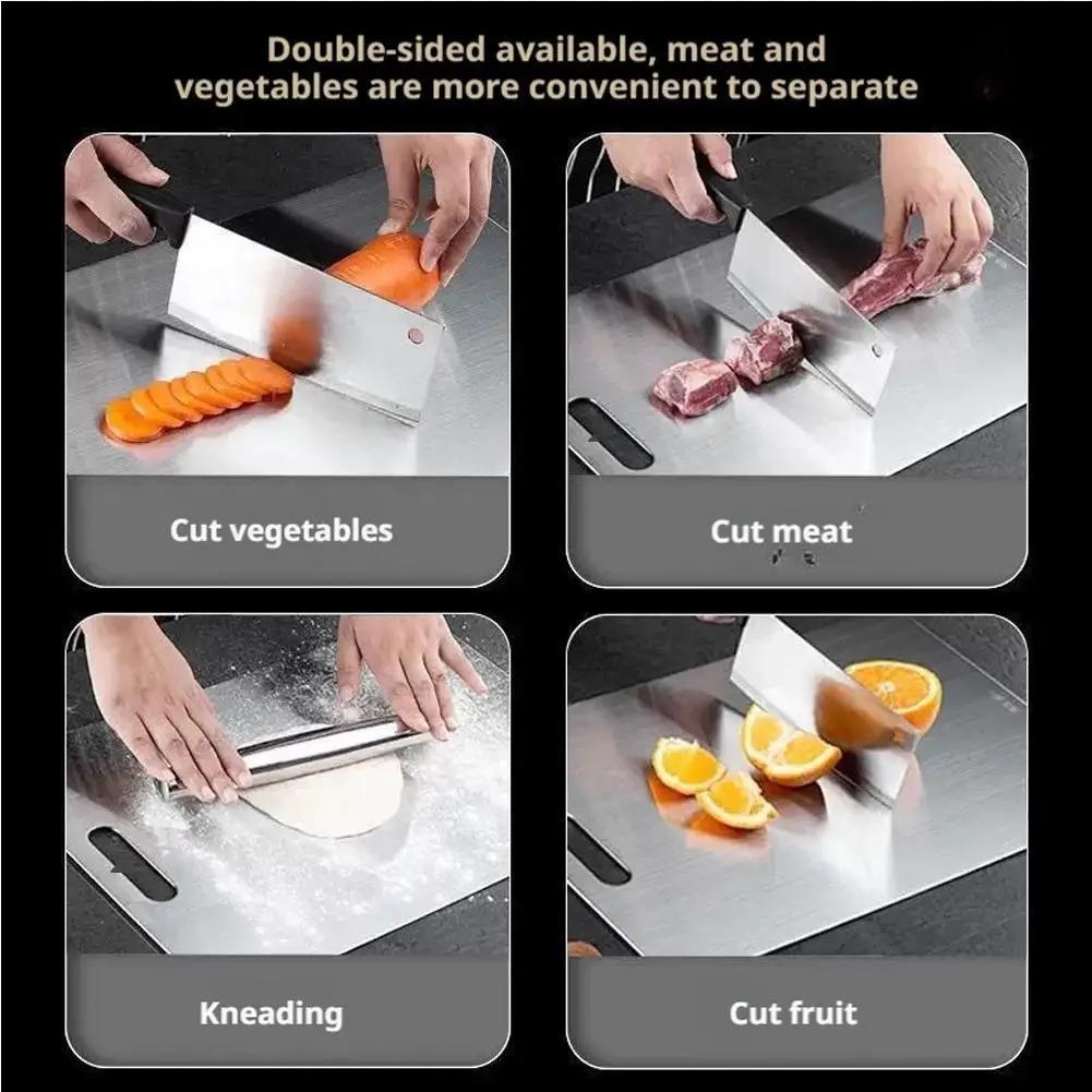 Stainless Steel Cutting Boards Dishwasher Safe Kitchen Boards Antibacterial Kitchen Fruit Vegetable Meat Chopping Cutting Board