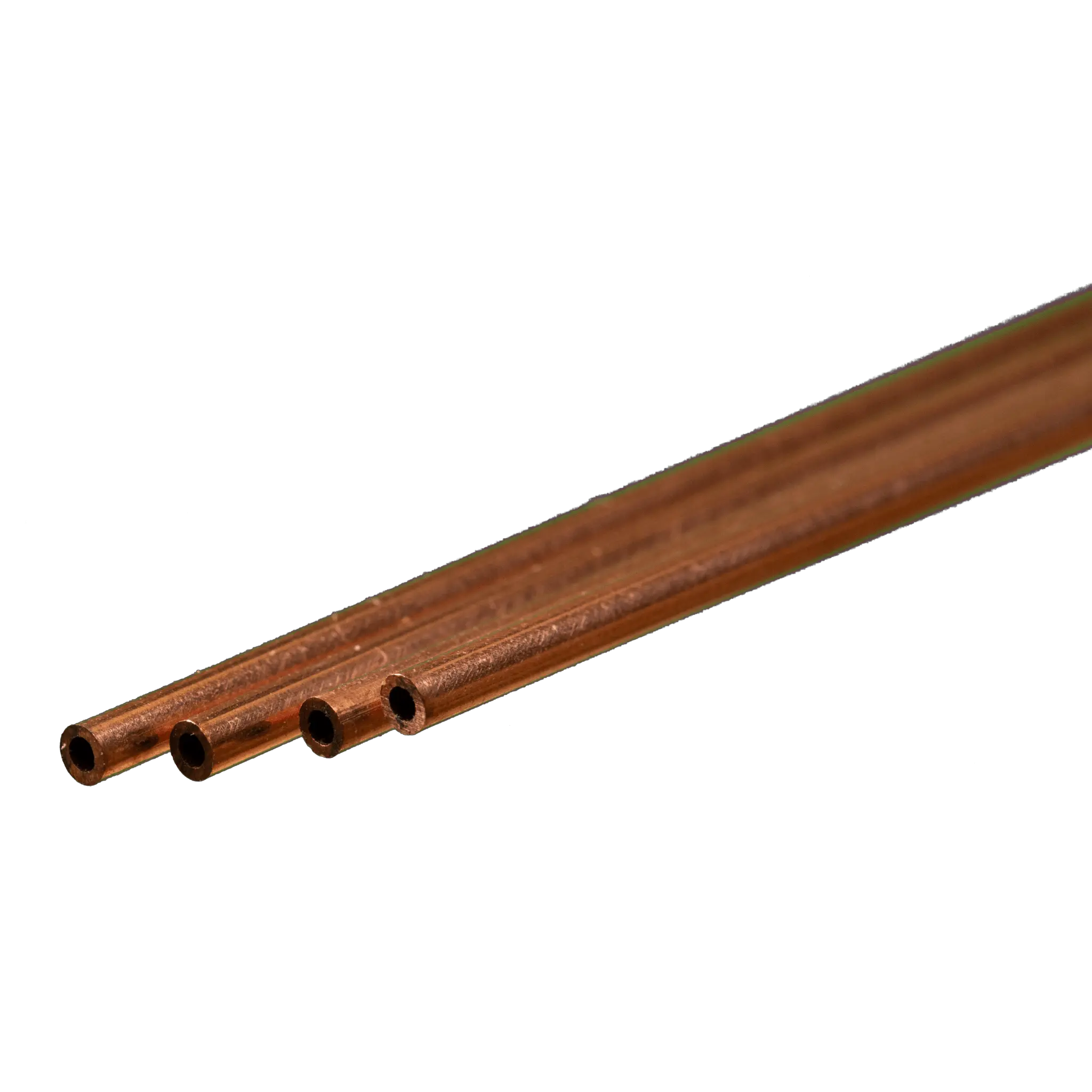 Round Copper Tube: 2mm OD x 0.36mm Wall x 300mm Long (4 Pieces)