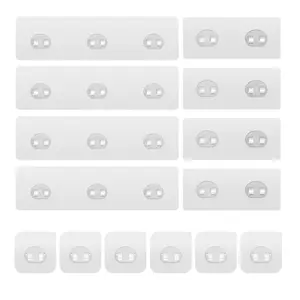 14 Pack Shower Caddy Adhesive Replacement, Strong Adhesive Hooks, Waterproof Shower Adhesive Strips, No Drilling, for Bathroom Storage Shelves and Kitchen Racks