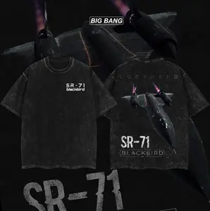 SR-71 Blackbird Washed Graphic Tee Oversized T-Shirt, Lockheed Martin Stealth Aircraft Artwork, Vintage Aviation Style Soft Cotton Shirt, Relaxed Streetwear Fit, Iconic Spy Plane Graphic Tee for Aviation Fans