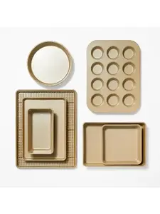 8pc Nonstick Bakeware Set Gold - Figmint