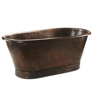 72" Hammered Copper Modern Style Bathtub