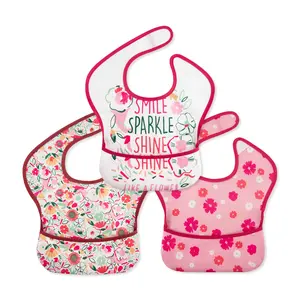 Baby Bibs, 3 Pack Waterproof Bibs for Unisex Boys Girls, Essential Must Have for Babies Eating, Feeding