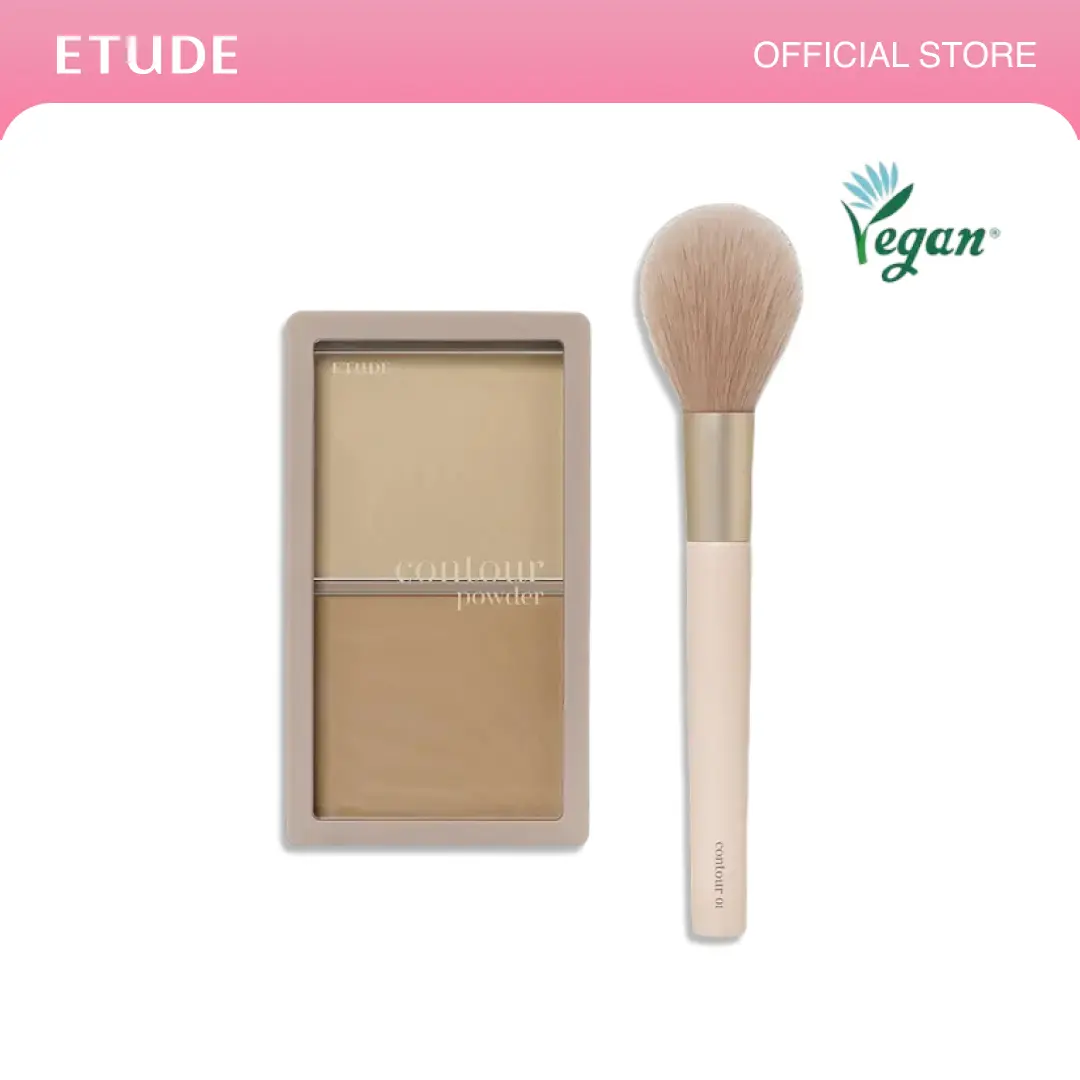 [ETUDE Official] Contour Powder & Brush Set - #01(Creator) | Bronzer Powder | Easy-to-Use K-Beauty Makeup Essential, Natural-Looking Definition, Long-Lasting Matte Finish