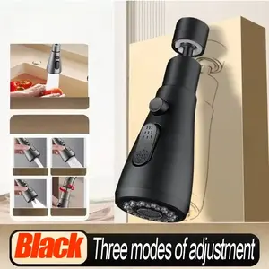 Universal 360° Rotate Kitchen Faucet Extender Aerator Plastic Splash Filter 3 Modes High-Pressure Faucet Sprayer Tap Replacement with Bubbler Nozzle