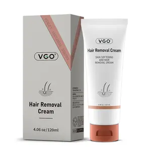 VGO Gentle Depilatory Solution Hypoallergenic Wax Beads 120ml Unisex Hair Removal Cream for Facial Waxing & Body Care Skin Softening Formula
