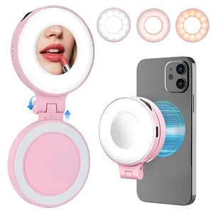 Magnetic Selfie Light, LED Fill Light Compatible with Magsafe, LED Selfie Ring Light Included Sticky Ring for Phones, for Selfies/Photography/TikTok/Zoom Calls/Video Conference