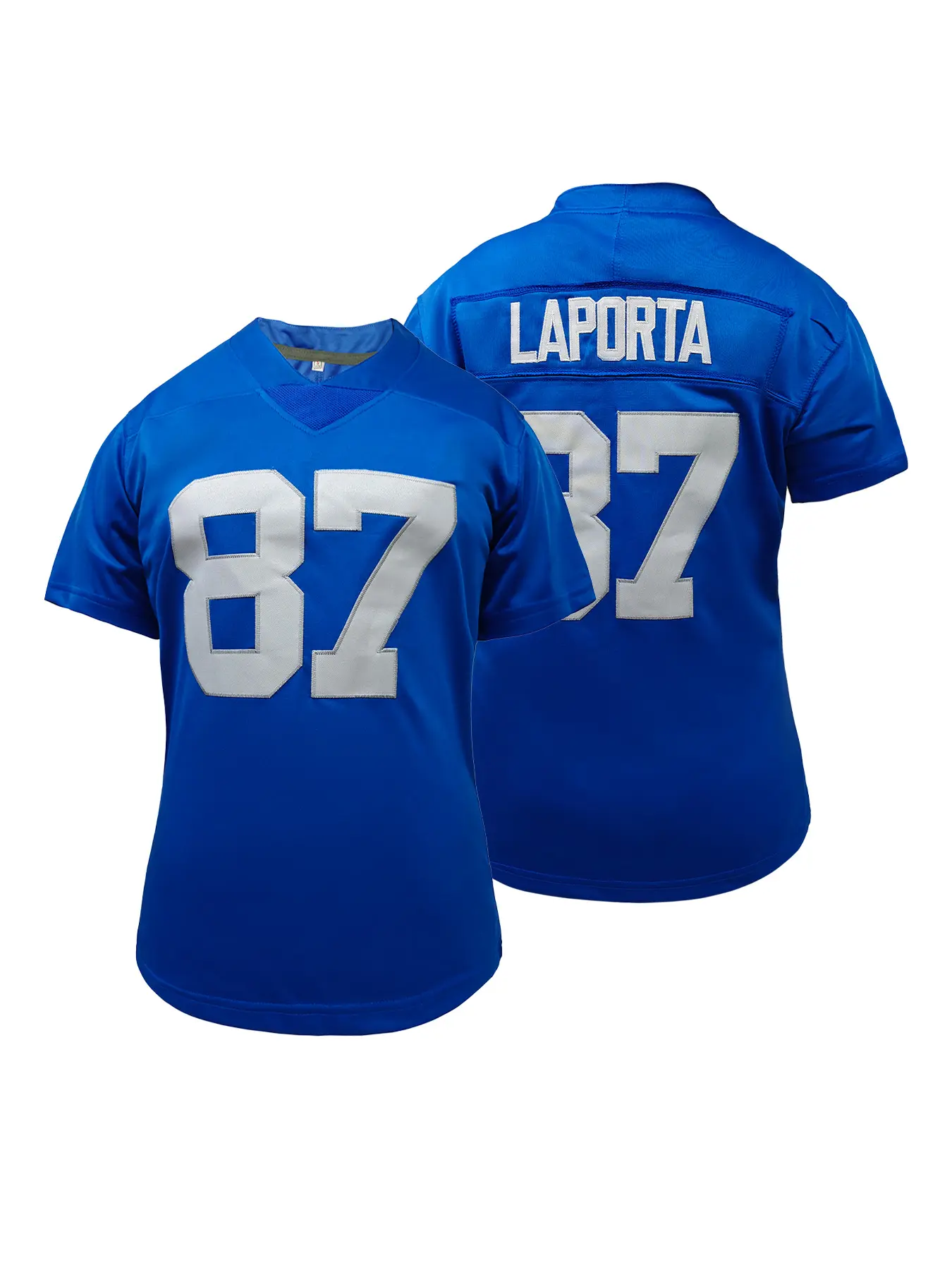Women's Detroit #87 Football Jersey,Sporty Loose-Fit Breathable Stitched Rugby Jersey Short Sleeve T-Shirt, V Neck Pullover for Outdoor Sports & Casual Wear