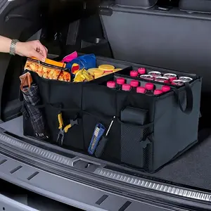 Car Trunk Storage Box, Foldable Car Trunk Organizer, Portable Car Storage Box for SUV, Truck, Sedan, Car Travel Accessories