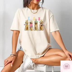 Golden Retriever Easter Sweatshirt, Easter T-shirt, Easter Dog Sweatshirt, Dog Love Easter Gift, Women's Easter Tee, Easter Matching Outfit