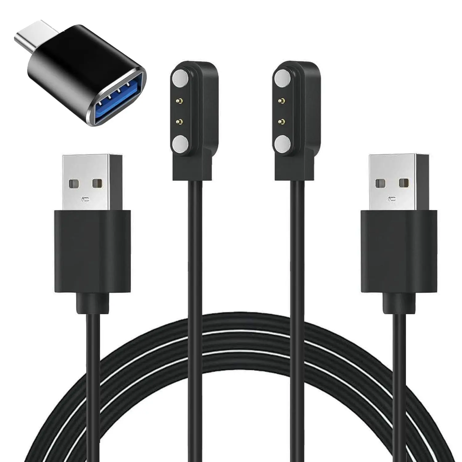 Watch Charger  Compatible for TOZO, for , for Fitpolo, for Enomir, for Aeac, for Quican, for Tensky, for , for SKG  Watches 3.3FT   & USB-A to USB-C Adapter