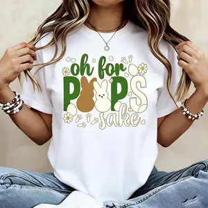 Adorable Easter Bunny Graphic T Shirt  Womens Tee Perfect for Easter Celebrations and Everyday Wear