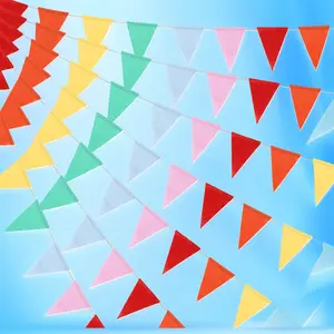 Rainbow Pennant Banner 42 Pack – Multicolor Triangle Bunting Flag Garland for Birthday, Easter, School, Carnival & Outdoor Party Hanging Decor