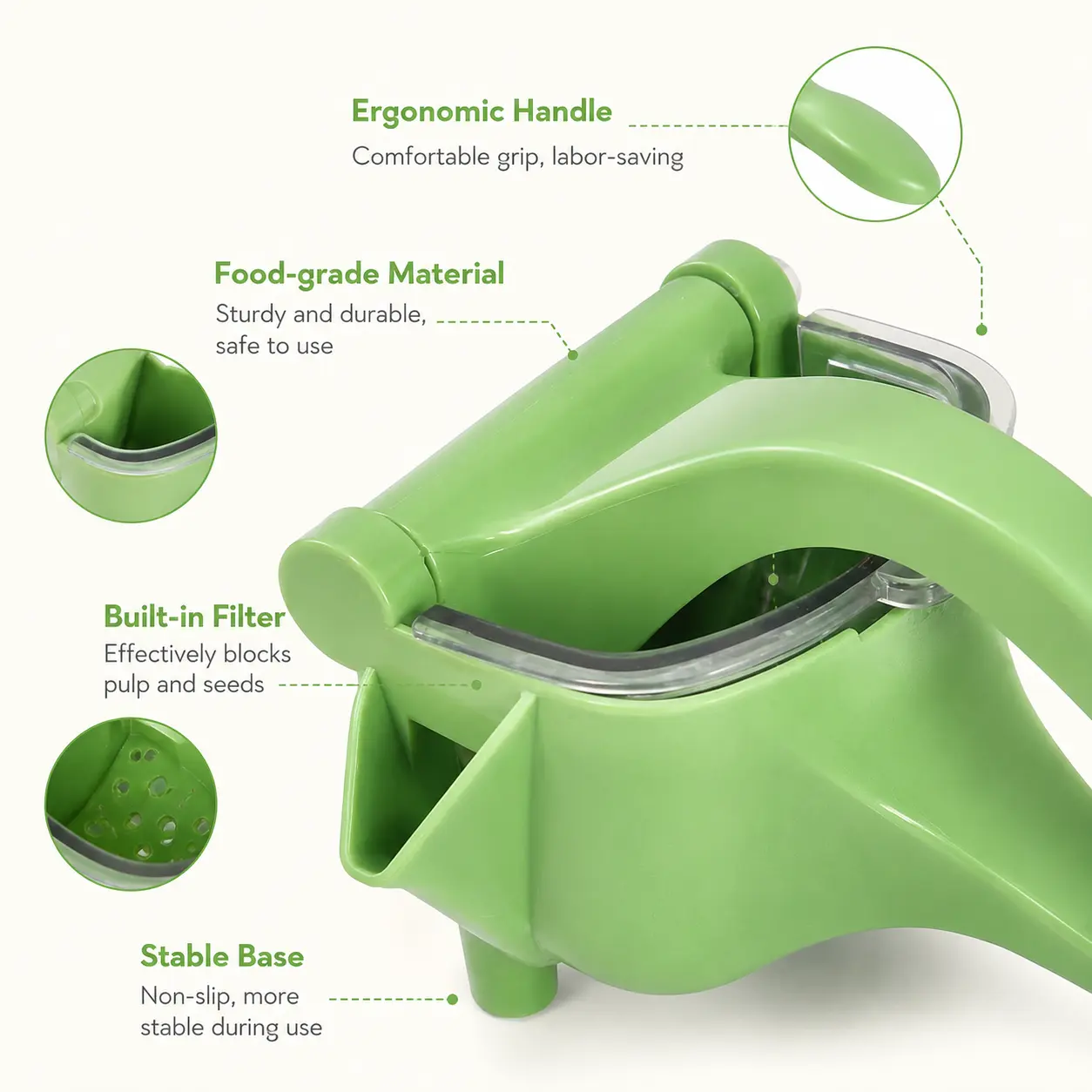 1 Piece Manual Fruit Juicer, Large Capacity Hand Press Squeezer for Soft Fruits and Nuts for Home Kitchen Daily Fresh Juice Making
