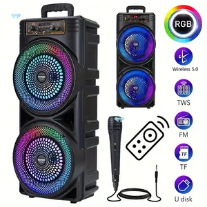 6000W Portable Party Speaker with Dual 8.5 Subwoofers rgb Bluetooth LED Nightlight great song non-intelligent model