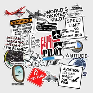 Sticker Pack 20 pcs Aviation Lover Stickers, Aircraft Flight Vinyl Decals
