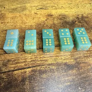 Green Aventurine Six-Side Dice (Pair of 2)